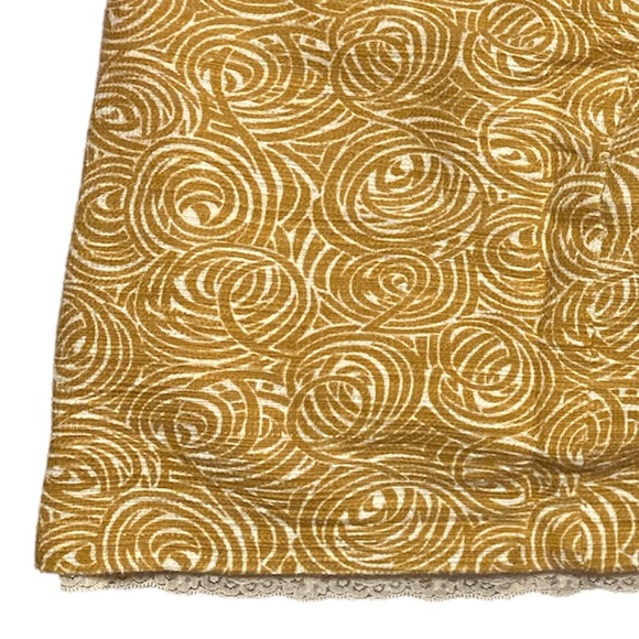 Anthropologie Elevenses Knee Length Yellow Swirl Patterned Skirt Size 12 - Picture 9 of 9